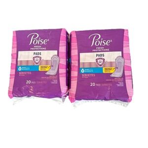 Poise Fresh Protection Pads, #4 Moderate Regular 2 Packs=40 Pads Instant Absorb
